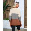 imageZeagoo Womens 2025 Fall Sweaters Casual Long Sleeve Crew Neck Ribbed Knit Side Slit Pullover SweaterGrayorange