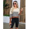 imageZeagoo Womens 2025 Fall Sweaters Casual Long Sleeve Crew Neck Ribbed Knit Side Slit Pullover SweaterGrayorange