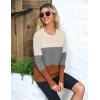 imageZeagoo Womens 2025 Fall Sweaters Casual Long Sleeve Crew Neck Ribbed Knit Side Slit Pullover SweaterGrayorange