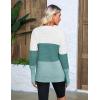 imageZeagoo Womens 2025 Fall Sweaters Casual Long Sleeve Crew Neck Ribbed Knit Side Slit Pullover SweaterGreenwhite