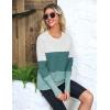 imageZeagoo Womens 2025 Fall Sweaters Casual Long Sleeve Crew Neck Ribbed Knit Side Slit Pullover SweaterGreenwhite