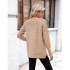 imageZeagoo Womens 2025 Fall Sweaters Casual Long Sleeve Crew Neck Ribbed Knit Side Slit Pullover SweaterKhaki