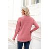 imageZeagoo Womens 2025 Fall Sweaters Casual Long Sleeve Crew Neck Ribbed Knit Side Slit Pullover SweaterPink