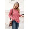 imageZeagoo Womens 2025 Fall Sweaters Casual Long Sleeve Crew Neck Ribbed Knit Side Slit Pullover SweaterPink