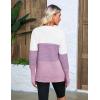 imageZeagoo Womens 2025 Fall Sweaters Casual Long Sleeve Crew Neck Ribbed Knit Side Slit Pullover SweaterPurplewhite
