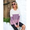 imageZeagoo Womens 2025 Fall Sweaters Casual Long Sleeve Crew Neck Ribbed Knit Side Slit Pullover SweaterPurplewhite
