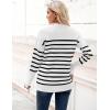 imageZeagoo Womens 2025 Fall Sweaters Casual Long Sleeve Crew Neck Ribbed Knit Side Slit Pullover SweaterStriped White Black