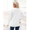 imageZeagoo Womens 2025 Fall Sweaters Casual Long Sleeve Crew Neck Ribbed Knit Side Slit Pullover SweaterWhite