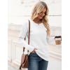 imageZeagoo Womens 2025 Fall Sweaters Casual Long Sleeve Crew Neck Ribbed Knit Side Slit Pullover SweaterWhite