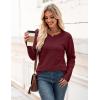 imageZeagoo Womens 2025 Fall Sweaters Casual Long Sleeve Crew Neck Ribbed Knit Side Slit Pullover SweaterWine Red