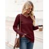 imageZeagoo Womens 2025 Fall Sweaters Casual Long Sleeve Crew Neck Ribbed Knit Side Slit Pullover SweaterWine Red