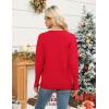imageZeagoo Womens 2025 Fall Sweaters Casual Long Sleeve Crew Neck Ribbed Knit Side Slit Pullover SweaterXmas Red