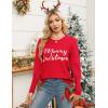 imageZeagoo Womens 2025 Fall Sweaters Casual Long Sleeve Crew Neck Ribbed Knit Side Slit Pullover SweaterXmas Red