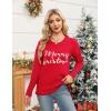 imageZeagoo Womens 2025 Fall Sweaters Casual Long Sleeve Crew Neck Ribbed Knit Side Slit Pullover SweaterXmas Red