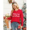 imageZeagoo Womens 2025 Fall Sweaters Casual Long Sleeve Crew Neck Ribbed Knit Side Slit Pullover SweaterXmas Red