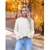 imageZeagoo Womens 2025 Fall Turtleneck Sweaters Trendy Loose Long Sleeve Knit Pullover Jumper TopsAwhite