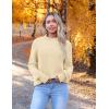 imageZeagoo Womens 2025 Fall Turtleneck Sweaters Trendy Loose Long Sleeve Knit Pullover Jumper TopsBeige
