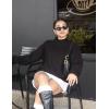 imageZeagoo Womens 2025 Fall Turtleneck Sweaters Trendy Loose Long Sleeve Knit Pullover Jumper TopsBlack