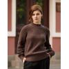 imageZeagoo Womens 2025 Fall Turtleneck Sweaters Trendy Loose Long Sleeve Knit Pullover Jumper TopsBrown