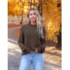 imageZeagoo Womens 2025 Fall Turtleneck Sweaters Trendy Loose Long Sleeve Knit Pullover Jumper TopsBrown