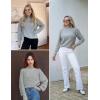 imageZeagoo Womens 2025 Fall Turtleneck Sweaters Trendy Loose Long Sleeve Knit Pullover Jumper TopsLight Grey