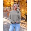 imageZeagoo Womens 2025 Fall Turtleneck Sweaters Trendy Loose Long Sleeve Knit Pullover Jumper TopsLight Grey