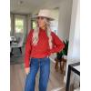 imageZeagoo Womens 2025 Fall Turtleneck Sweaters Trendy Loose Long Sleeve Knit Pullover Jumper TopsOrange