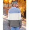 imageZeagoo Womens 2025 Fall Turtleneck Sweaters Trendy Loose Long Sleeve Knit Pullover Jumper TopsZblue Block Color