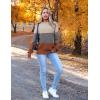 imageZeagoo Womens 2025 Fall Turtleneck Sweaters Trendy Loose Long Sleeve Knit Pullover Jumper TopsZcamel Block Color