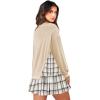 imageZeagoo Womens Sweatshirts Plaid Patchwork Crewneck Preppy Long Sleeve Hoodie 2024 Trendy Teen Girls Flowy Pullover TopBeige Plaid