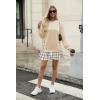 imageZeagoo Womens Sweatshirts Plaid Patchwork Crewneck Preppy Long Sleeve Hoodie 2024 Trendy Teen Girls Flowy Pullover TopBeige Plaid