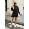 imageZeagoo Womens Sweatshirts Plaid Patchwork Crewneck Preppy Long Sleeve Hoodie 2024 Trendy Teen Girls Flowy Pullover TopBlack