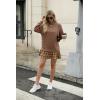 imageZeagoo Womens Sweatshirts Plaid Patchwork Crewneck Preppy Long Sleeve Hoodie 2024 Trendy Teen Girls Flowy Pullover TopBrown Plaid