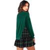imageZeagoo Womens Sweatshirts Plaid Patchwork Crewneck Preppy Long Sleeve Hoodie 2024 Trendy Teen Girls Flowy Pullover TopGreen Plaid