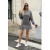 imageZeagoo Womens Sweatshirts Plaid Patchwork Crewneck Preppy Long Sleeve Hoodie 2024 Trendy Teen Girls Flowy Pullover TopLight Grey Plaid