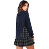 imageZeagoo Womens Sweatshirts Plaid Patchwork Crewneck Preppy Long Sleeve Hoodie 2024 Trendy Teen Girls Flowy Pullover TopNavy Blue Plaid