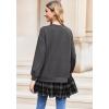 imageZeagoo Womens Sweatshirts Plaid Patchwork Crewneck Preppy Long Sleeve Hoodie 2024 Trendy Teen Girls Flowy Pullover TopPlaid Patchwork Preppy Sweatshirt Dress Grey Flowy Hem Back to School Outfits for Girls Women Round Neck Long Sleeves Pullover Sweatshirt Oversized Casual Pullover Tops Crewneck Plus Essential Hoodies Relaxed Fit Ladies Fall Winter Flare Sweatshirts