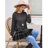 imageZeagoo Womens Sweatshirts Plaid Patchwork Crewneck Preppy Long Sleeve Hoodie 2024 Trendy Teen Girls Flowy Pullover TopPlaid Patchwork Preppy Sweatshirt Dress Grey Flowy Hem Back to School Outfits for Girls Women Round Neck Long Sleeves Pullover Sweatshirt Oversized Casual Pullover Tops Crewneck Plus Essential Hoodies Relaxed Fit Ladies Fall Winter Flare Sweatshirts