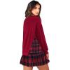 imageZeagoo Womens Sweatshirts Plaid Patchwork Crewneck Preppy Long Sleeve Hoodie 2024 Trendy Teen Girls Flowy Pullover TopRed Plaid