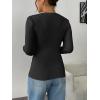 imageZeagoo Fall Sweaters for Women 2024 Casual Long Sleeve Shirts V Neck Pullover Puff Slim Fit TopsBlack