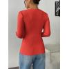 imageZeagoo Fall Sweaters for Women 2024 Casual Long Sleeve Shirts V Neck Pullover Puff Slim Fit TopsFire Red
