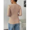 imageZeagoo Fall Sweaters for Women 2024 Casual Long Sleeve Shirts V Neck Pullover Puff Slim Fit TopsKhaki