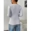 imageZeagoo Fall Sweaters for Women 2024 Casual Long Sleeve Shirts V Neck Pullover Puff Slim Fit TopsLight Grey