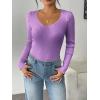 imageZeagoo Fall Sweaters for Women 2024 Casual Long Sleeve Shirts V Neck Pullover Puff Slim Fit TopsTaro