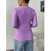 imageZeagoo Fall Sweaters for Women 2024 Casual Long Sleeve Shirts V Neck Pullover Puff Slim Fit TopsTaro