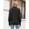 imageZeagoo Womens 2024 V Neck Striped Sweater Long Sleeve Oversized Fashion Knitted Pullover Fall Sweaters TopsBlack