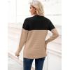 imageZeagoo Womens 2025 Fall Sweaters Casual Long Sleeve Crew Neck Ribbed Knit Side Slit Pullover SweaterColorblock Pat5