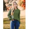 imageZeagoo Womens Crew Neck Cropped Sweater 2024 Fall Long Sleeve Chunky Knit Pullover Sweater TopsArmy Green