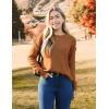 imageZeagoo Womens Crew Neck Cropped Sweater 2024 Fall Long Sleeve Chunky Knit Pullover Sweater TopsBrowm