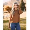 imageZeagoo Womens Crew Neck Cropped Sweater 2024 Fall Long Sleeve Chunky Knit Pullover Sweater TopsBrowm